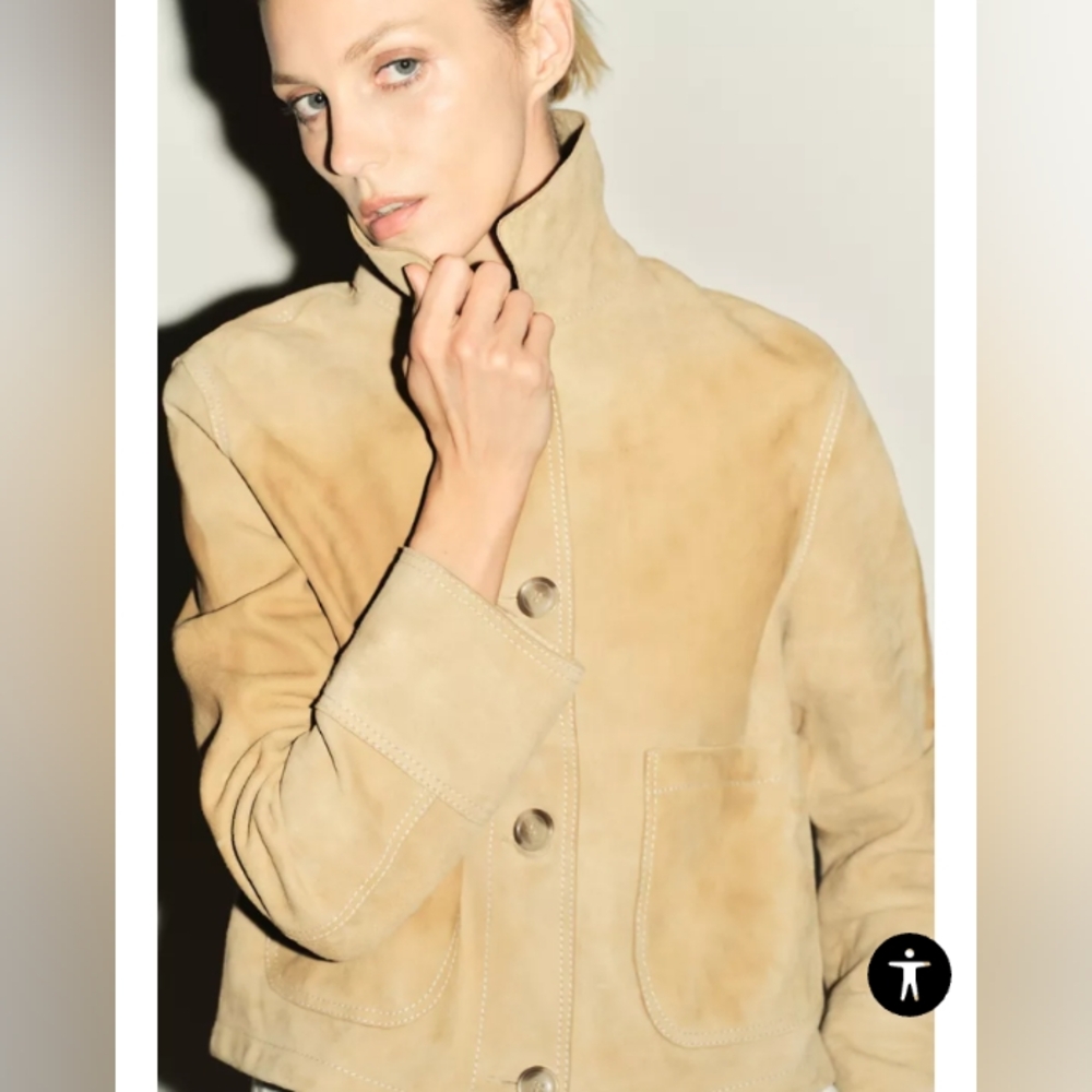 Zara collection camel suede jacket